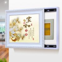 993012[银框油画布]TFB 70*60[往右推]容纳60*50 电表箱免打孔遮挡装饰画可推拉客厅壁画欧式挂画电源箱