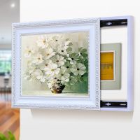 993032[银框油画布]TFB 55*45[往左推]容纳45*35 电表箱免打孔遮挡装饰画可推拉客厅壁画欧式挂画电源箱