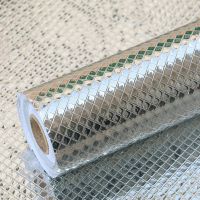 银色菱形方格 40cm宽X3米长[送刮板+美工刀] 厨房贴纸防油耐高温防火灶台橱柜柜子桌面防水墙纸自粘旧家具翻新