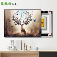 X-FYX-023 高40*宽60容纳30*50左推 电表箱装饰画现代简约客厅挂画电闸箱装饰遮挡箱可推拉壁画免打孔