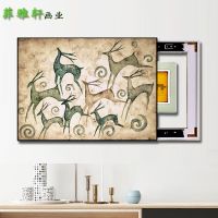 X-FYX-024 高40*宽60容纳30*50掀盖 电表箱装饰画现代简约客厅挂画电闸箱装饰遮挡箱可推拉壁画免打孔