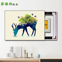 X-YFX-003 高40*宽50容纳30*40右推 电表箱装饰画现代简约客厅挂画电闸箱装饰遮挡箱可推拉壁画免打孔