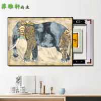 X-YFX-008 高50*宽70容纳40*60左推 电表箱装饰画现代简约客厅挂画电闸箱装饰遮挡箱可推拉壁画免打孔