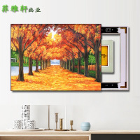 X-YFX-012 高40*宽50容纳30*40右推 电表箱装饰画现代简约客厅挂画电闸箱装饰遮挡箱可推拉壁画免打孔