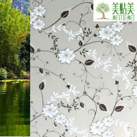 水墨画 60X3米 窗贴纸玻璃贴纸卫生间透光不透明浴室移玻璃纸遮光窗户自粘贴膜