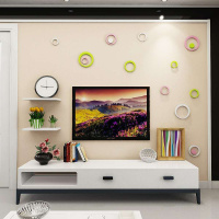 [白+粉+浅绿]3套 圆圈亚克力3D立体墙贴儿童卧室客厅沙发电视背景玄关餐厅墙装饰画