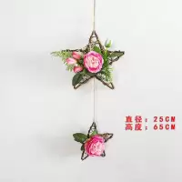 二连五角星A款 新款 壁挂装饰墙面墙壁挂饰餐厅客厅森系仿真植物墙上装饰品挂件