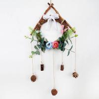 小木屋仿真花环尤加利款 小屋壁挂装饰森系仿真植物墙面挂件幼儿园餐厅民宿墙上挂饰装饰品