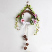 小木屋仿真花环柳叶款 小屋壁挂装饰森系仿真植物墙面挂件幼儿园餐厅民宿墙上挂饰装饰品