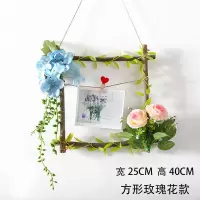 方形玫瑰花款 幼儿园墙面挂件树枝装饰壁挂环创墙面挂饰植物挂饰奶茶店民宿壁挂