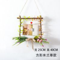 方形米兰款 幼儿园墙面挂件树枝装饰壁挂环创墙面挂饰植物挂饰奶茶店民宿壁挂