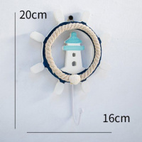 灯塔小挂钩 地中海风格装饰单个挂钩玄关树脂铁艺服装店衣帽钥匙创意墙壁挂饰