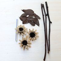 芝麻壳+叶子+树枝1份 麻绳编织圆盘壁挂装饰墙上挂饰幼儿园环创手工装饰材料空中挂件