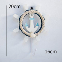 铁锚小挂钩 地中海风格装饰单个挂钩玄关树脂铁艺服装店衣帽钥匙创意墙壁挂饰