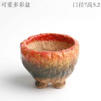 可爱多彩盆 中等 厚实透气爆裂透气麦饭石多肉肉植物花盆特价清仓老桩直播非陶瓷
