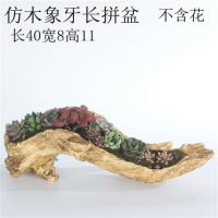 大仿木根雕长拼盆 中等 大号多层多口仿木根创意个性家用口径北欧风多肉花盆拼盘非陶瓷
