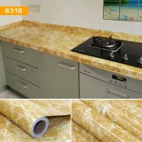 8318黄龙石 2米*60cm 大理石纹贴纸厨房防油贴灶台贴家具翻新防水浴室贴纸自粘背景墙纸
