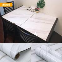 8566清爽白 6米*60cm 大理石纹贴纸厨房防油贴灶台贴家具翻新防水浴室贴纸自粘背景墙纸
