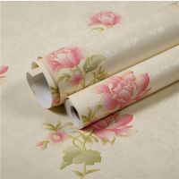 (精品)红玫瑰 [精选]10米长45厘米宽 简约现代墙纸自粘卧室客厅装饰温馨墙贴纸房间背景墙壁纸防水贴纸