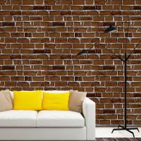 咖啡砖 10米长45厘米宽 墙纸自粘大学生寝室墙纸PVC墙贴纸壁纸厨房防油贴纸卧室客厅加厚