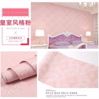 皇室风格粉 [加厚]60cm宽*3米长 [在线中]加厚墙纸自粘卧室客厅3D装饰防水贴纸电视背景墙家居翻新