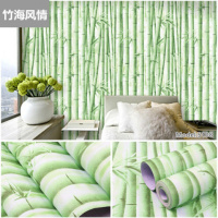 竹海风情 10米长45厘米宽 墙纸自粘大学生寝室墙纸PVC墙贴纸壁纸厨房防油贴纸卧室客厅加厚