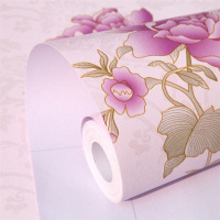 粉底紫玫瑰 【推荐】加厚3米*60厘米 【可发货】10米pvc墙纸自粘卧室客厅墙贴背景墙家具翻新宿舍壁纸