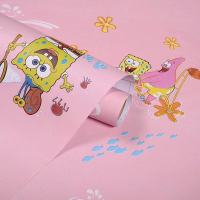 粉海绵宝 10米长45厘米宽 墙纸自粘大学生寝室墙纸PVC墙贴纸壁纸厨房防油贴纸卧室客厅加厚