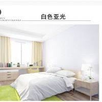 纯白哑光 10米长*0.6米宽 防水墙纸自粘纯色卧室装饰网红家用壁纸3d墙面宿舍客厅防潮自贴纸