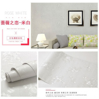 蔷薇之恋-米白 60CM宽*3米长 加厚墙纸自粘宿舍客厅壁纸PVC防水3D立体卧室温馨房间翻新墙贴纸
