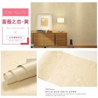 蔷薇之恋-黄 60CM宽*5米长 加厚墙纸自粘宿舍客厅壁纸PVC防水3D立体卧室温馨房间翻新墙贴纸