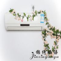 1.6米69朵玫瑰花藤浅黄色色 仿真装饰玫瑰花藤假花藤条塑料花水管扶手空调管道吊顶壁挂藤蔓