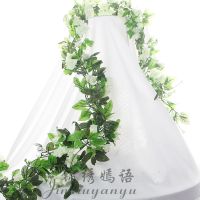 2.2米33朵韩国玫瑰花藤白色 仿真装饰玫瑰花藤假花藤条塑料花水管扶手空调管道吊顶壁挂藤蔓