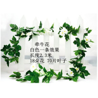 牵牛花2条4.6米长白色 仿真花卉假花装饰藤条长条家居客厅吊顶管道绿植假花藤空调婚庆花