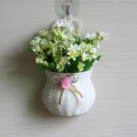 [壁挂花篮+跳兰菊白色] 送挂钩室内客厅墙壁花篮壁挂塑料花卉卧室墙上挂壁仿真假花装饰品