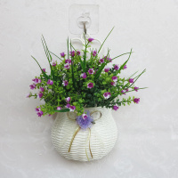 [壁挂花篮+铃兰花莲色] 送挂钩室内客厅墙壁花篮壁挂塑料花卉卧室墙上挂壁仿真假花装饰品