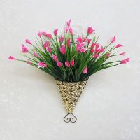 [燕子挂篮+喇叭花粉红] 仿真塑料壁挂花篮套装假花挂篮墙壁吊篮室内挂壁摆设墙面装饰花艺