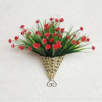 [燕子挂篮+茉莉花大红] 仿真塑料壁挂花篮套装假花挂篮墙壁吊篮室内挂壁摆设墙面装饰花艺