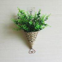 燕子挂篮+小尤加利 室内外墙壁装饰塑料花壁挂篮假花客厅卧室墙上装饰品挂件摆设花艺