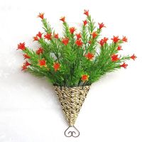 燕子挂篮+小百合夕红 室内外墙壁装饰塑料花壁挂篮假花客厅卧室墙上装饰品挂件摆设花艺