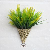 燕子挂篮+小麦 室内外墙壁装饰塑料花壁挂篮假花客厅卧室墙上装饰品挂件摆设花艺