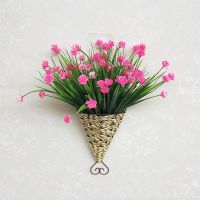 燕子挂篮+茉莉花粉色 室内外墙壁装饰塑料花壁挂篮假花客厅卧室墙上装饰品挂件摆设花艺