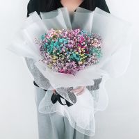 B015七彩满天星白色雾面纸 满天星花束速递干花真花鲜花插花家居客厅装饰摆件送爱人