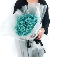 B023蓝色满天星白色雾面纸 满天星花束速递干花真花鲜花插花家居客厅装饰摆件送爱人