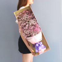 X003粉色满天星礼盒 满天星花束速递干花真花鲜花插花家居客厅装饰摆件送爱人