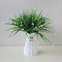 [2束水草满天星白色+花篮] 客厅卧室内摆设塑料假花卉仿真干花束装饰品小盆栽家居餐桌面摆件