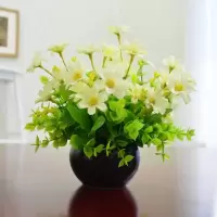 1号米兰+花+黑瓷盆 仿真绿植小盆栽盆景 家居摆设摆件 书桌迷你装饰假花盆栽米兰