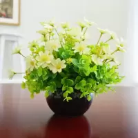 2号米兰+花+黑瓷盆 仿真绿植小盆栽盆景 家居摆设摆件 书桌迷你装饰假花盆栽米兰