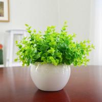 米兰3号+白瓷盆 绢花干花花束塑料假花仿真花套装摆件摆设装饰客厅家居绿植物盆栽