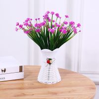 茉莉-紫+瓶 客厅酒柜电视柜假花仿真花束装饰品摆件室内餐桌塑料花卉盆景摆设